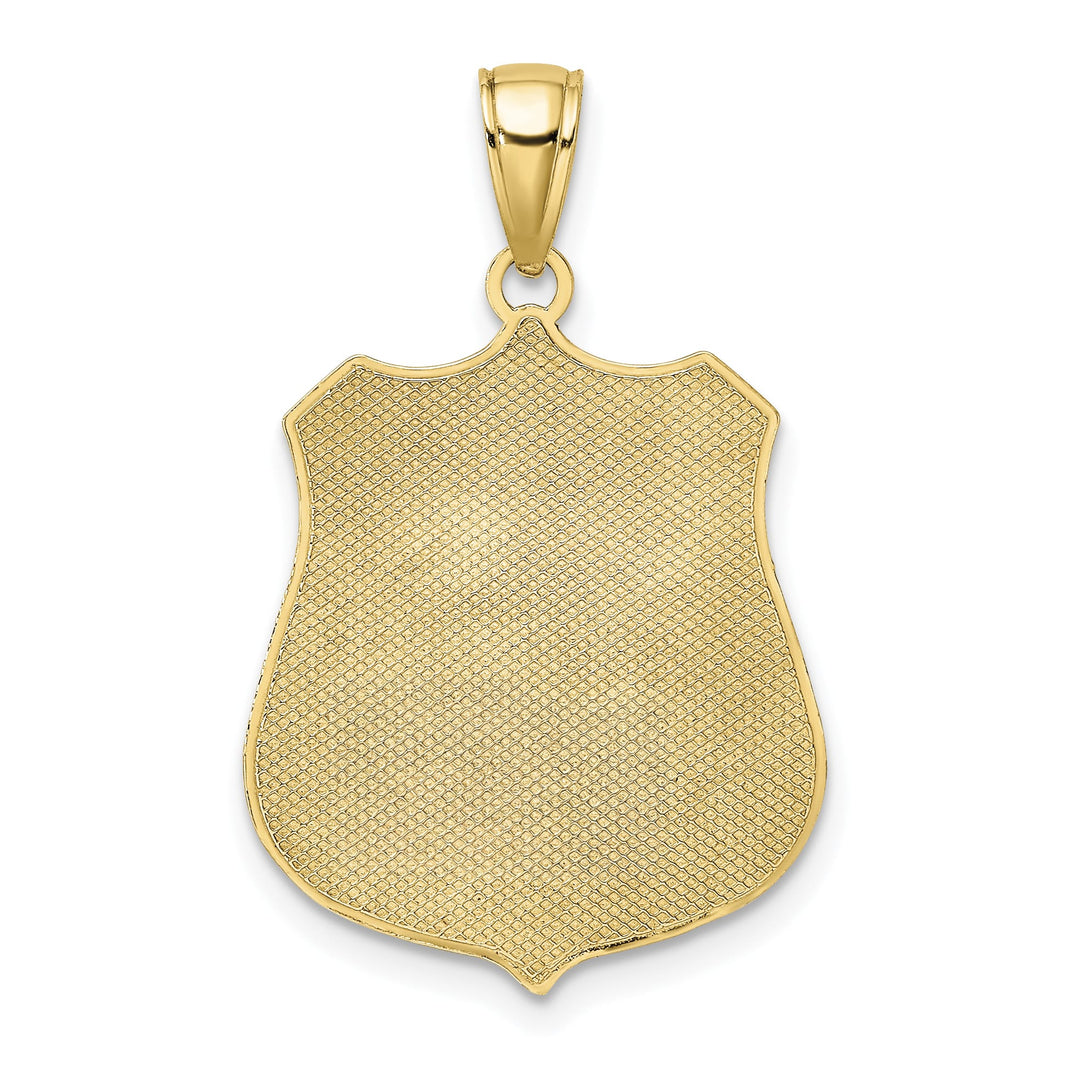 10K Yellow Gold Large Police Badge Pendant
