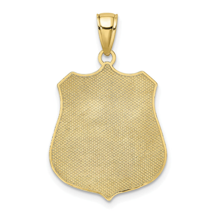 10K Yellow Gold Large Police Badge Pendant