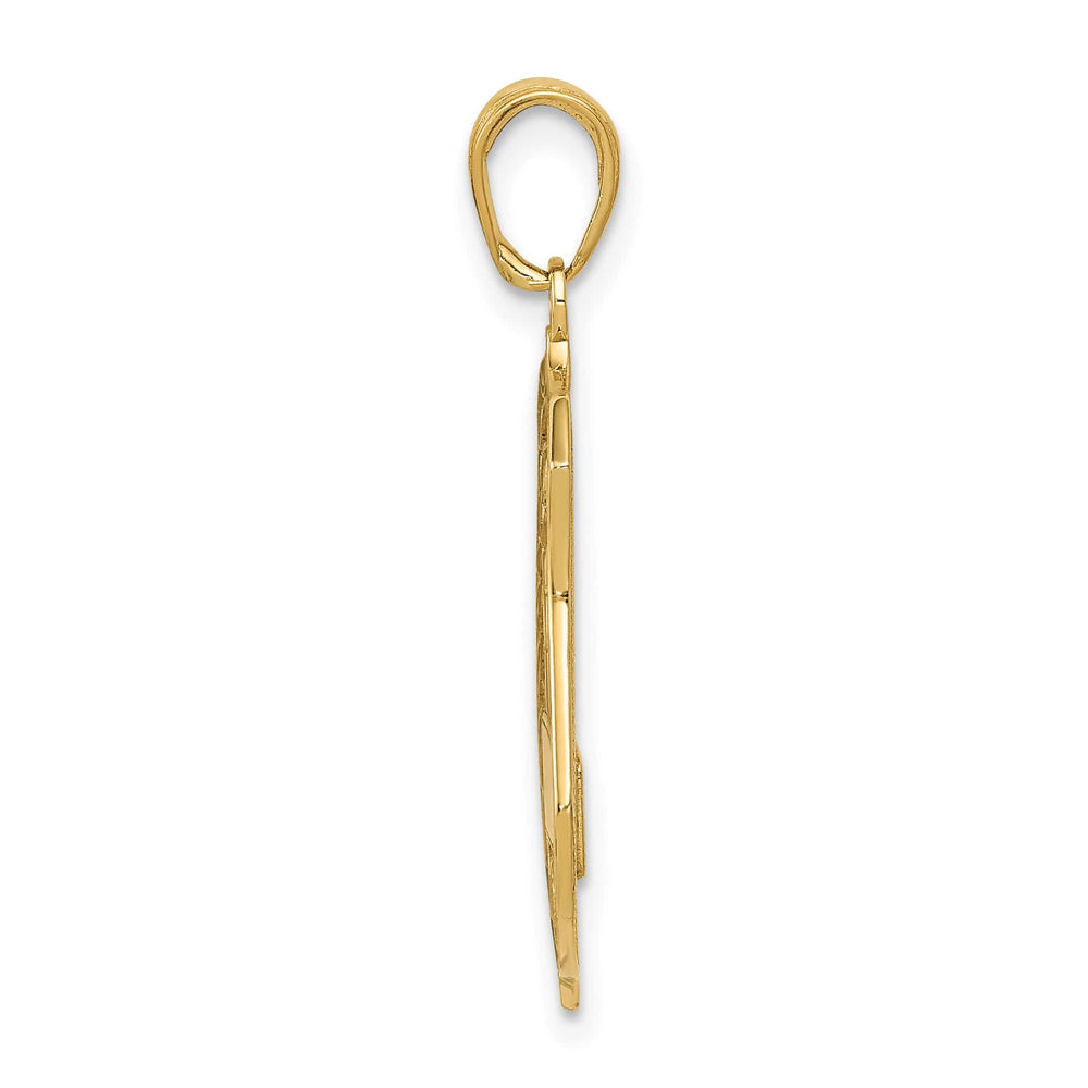 10K Yellow Gold Large Police Badge Pendant