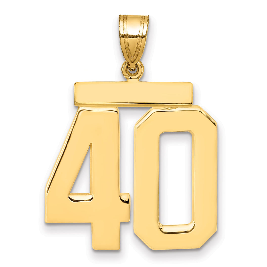 10K Yellow Gold Large Polished Number 40 Charm