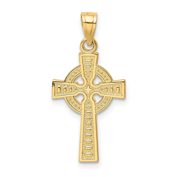 10K Yellow Gold Large Reversible God IS Love Celtic Cross Pendant