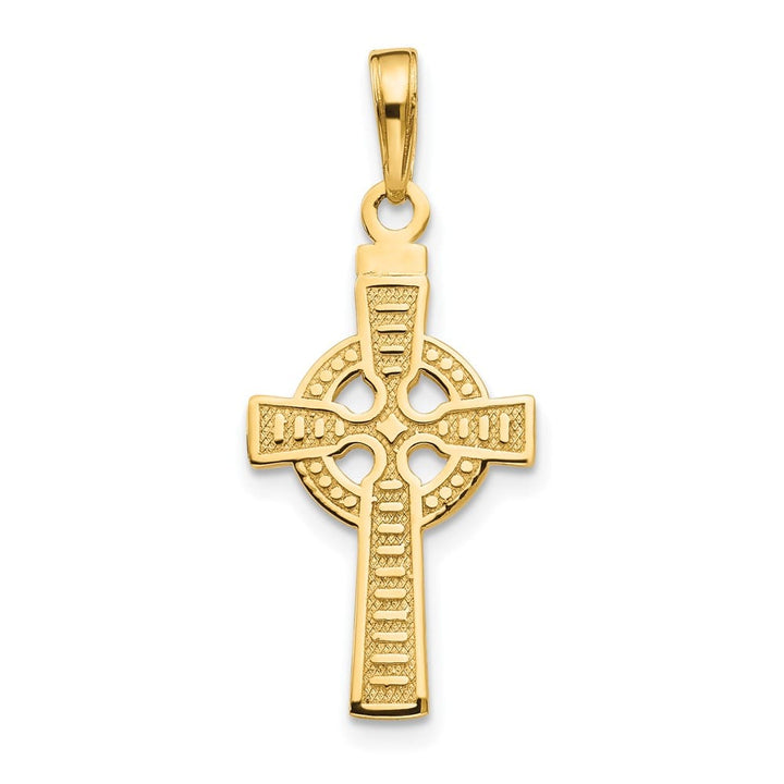 10K Yellow Gold Large Reversible God IS Love Celtic Cross Pendant