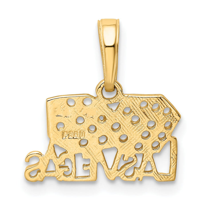 10K Yellow Gold Las Vegas with Dice Pendant