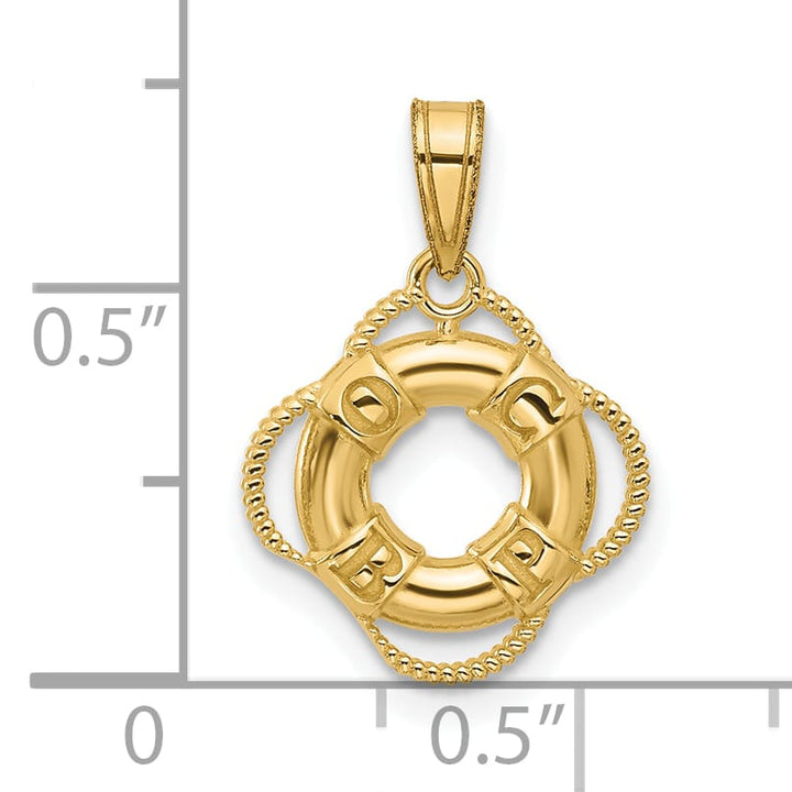 10K Yellow Gold Life Preserver Charm