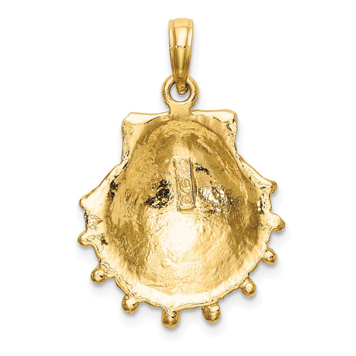 10K Yellow Gold Lions Paw Shell Charm, Large