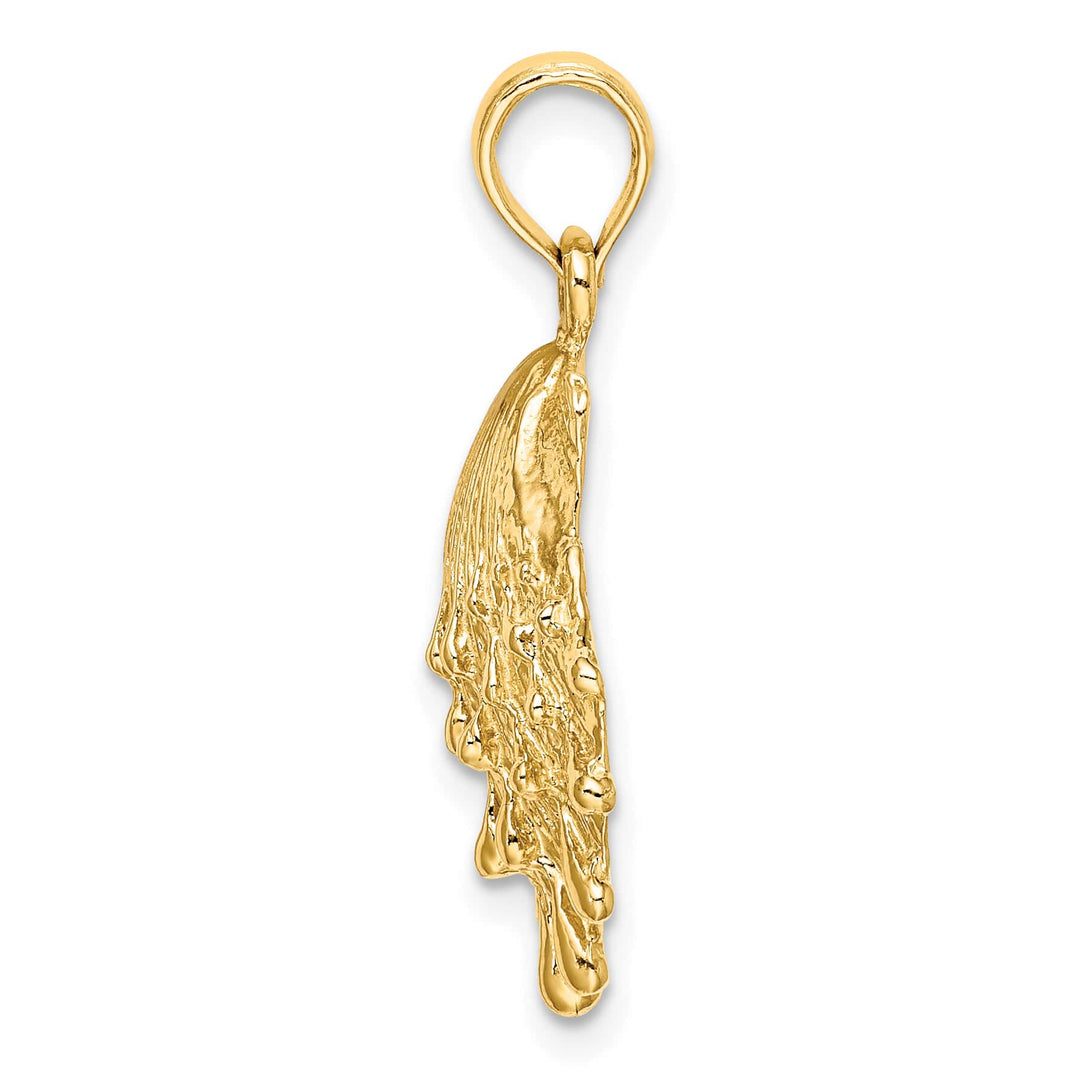 10K Yellow Gold Lions Paw Shell Charm, Large