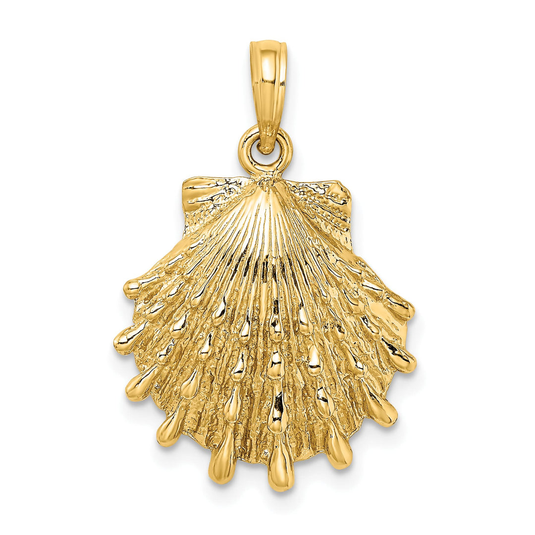 10K Yellow Gold Lions Paw Shell Charm, Large
