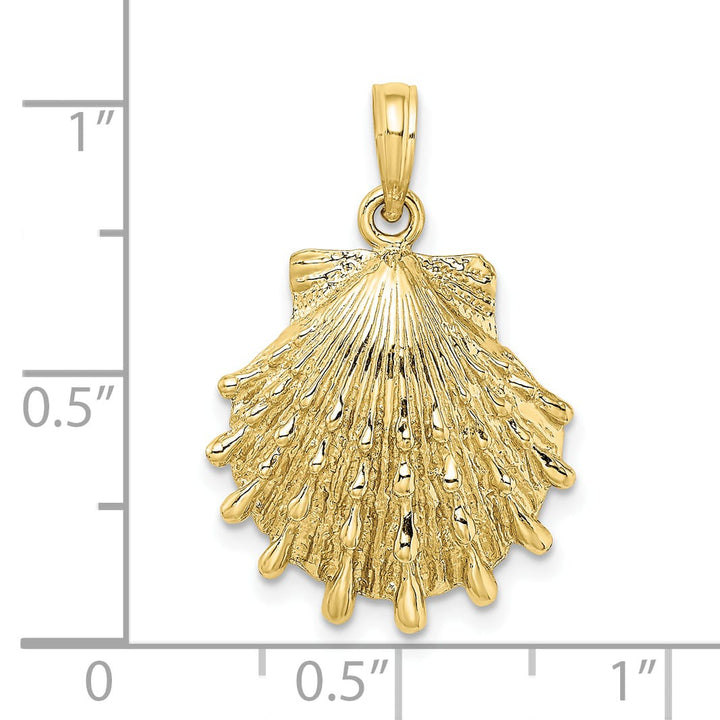 10K Yellow Gold Lions Paw Shell Charm, Large