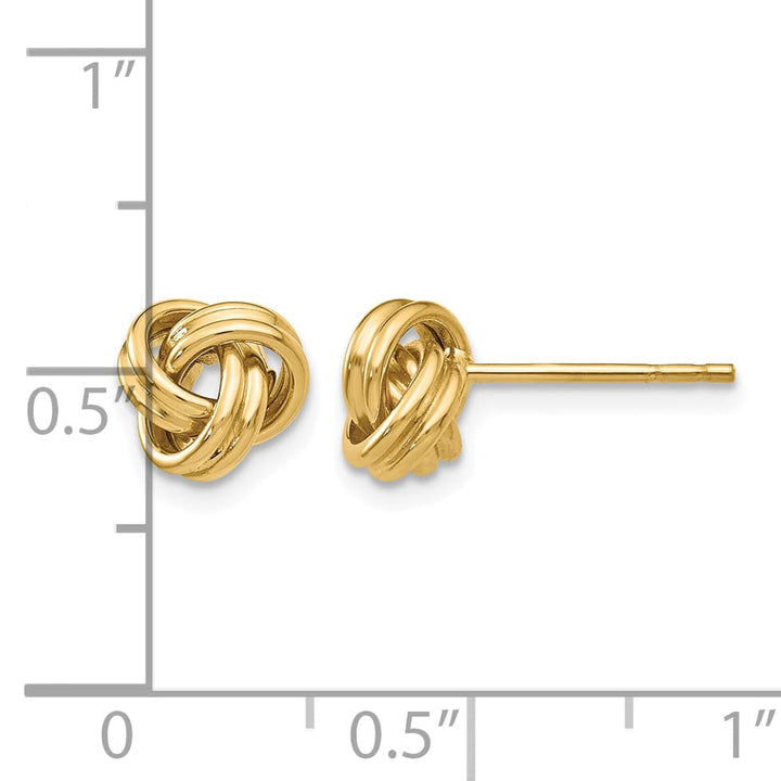 10k Yellow Gold Love Knot Post Earrings