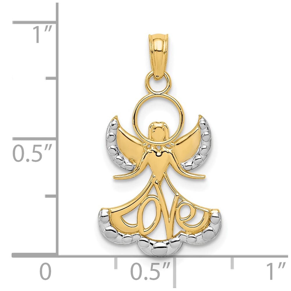 10K Yellow Gold Love Skirt Angel Pendant