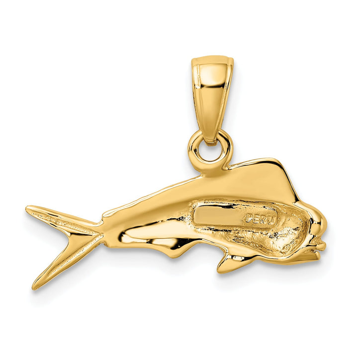 10K Yellow Gold Mahi Mahi Fish Pendant