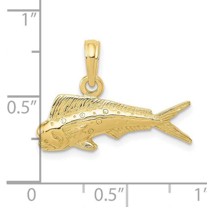 10K Yellow Gold Mahi Mahi Fish Pendant
