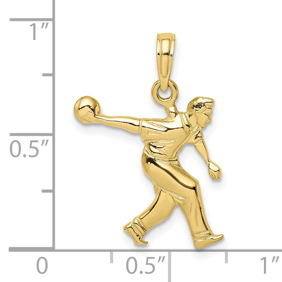 10K Yellow Gold Male Bowler Charm