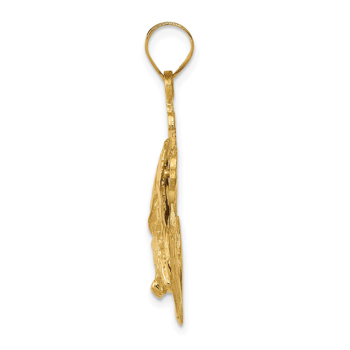 10K Yellow Gold Mariners Cross with Eagle Pendant