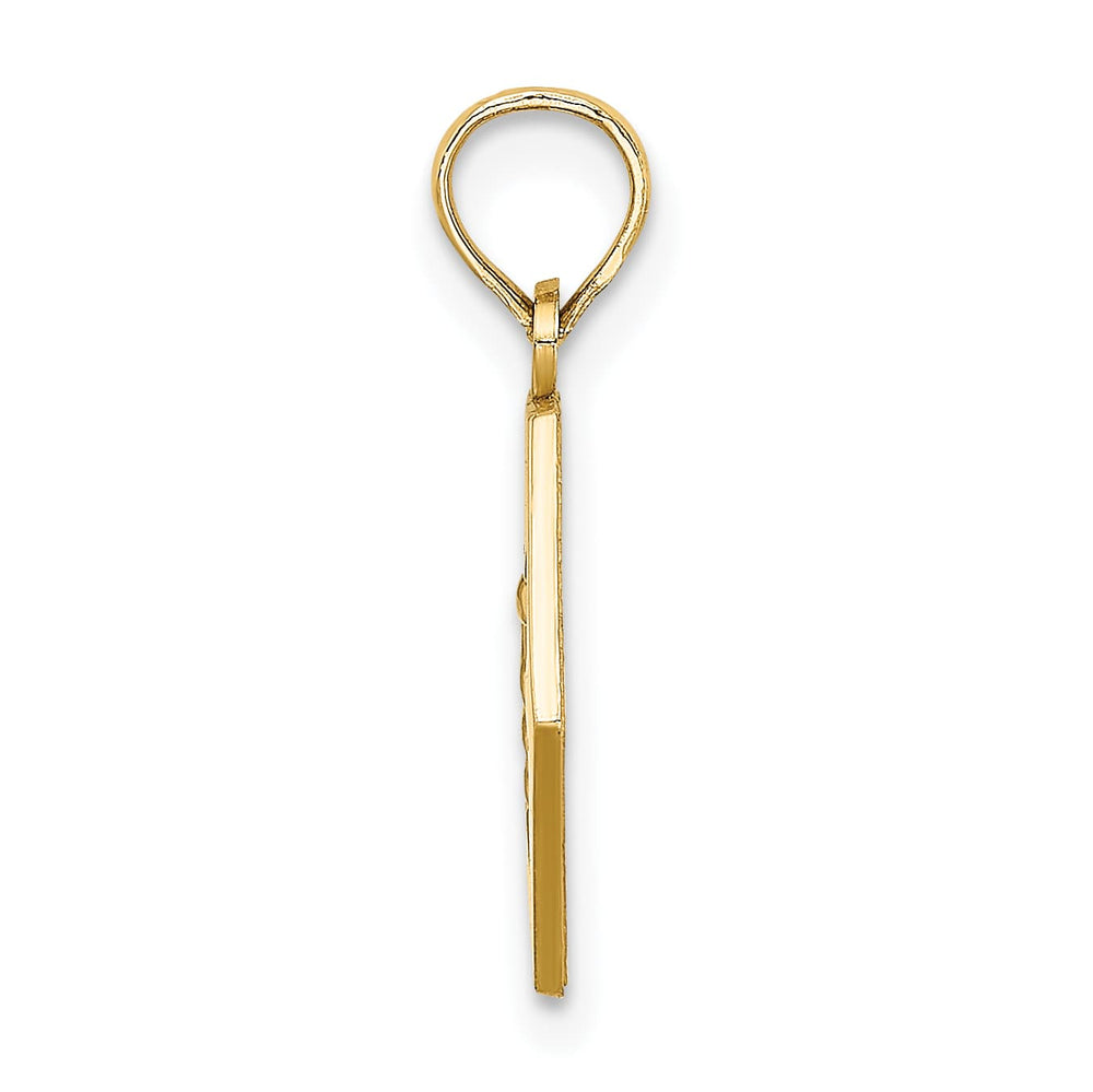 10K Yellow Gold Medical Symbol 16x18mm Hexagon Disc Pendant