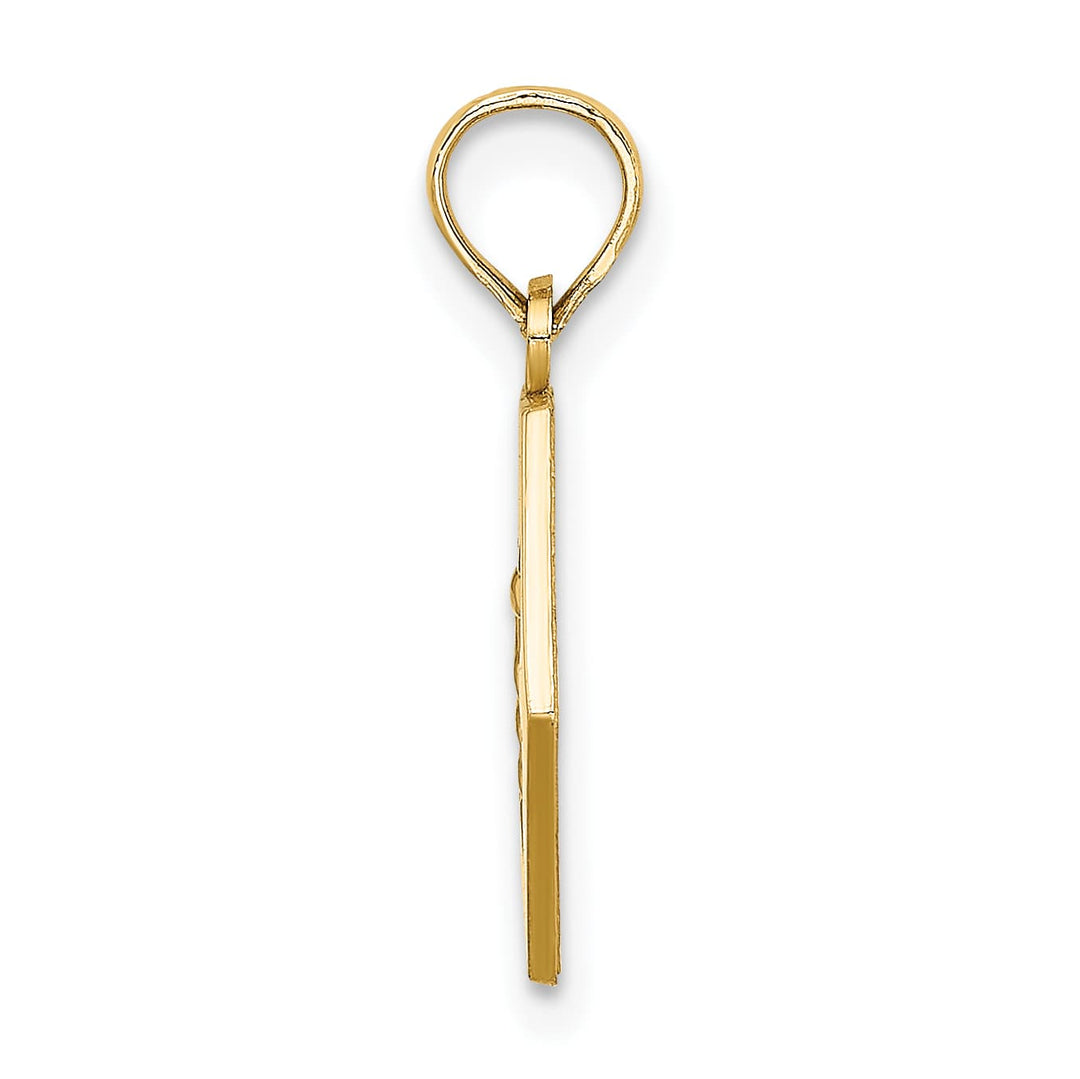 10K Yellow Gold Medical Symbol 16x18mm Hexagon Disc Pendant