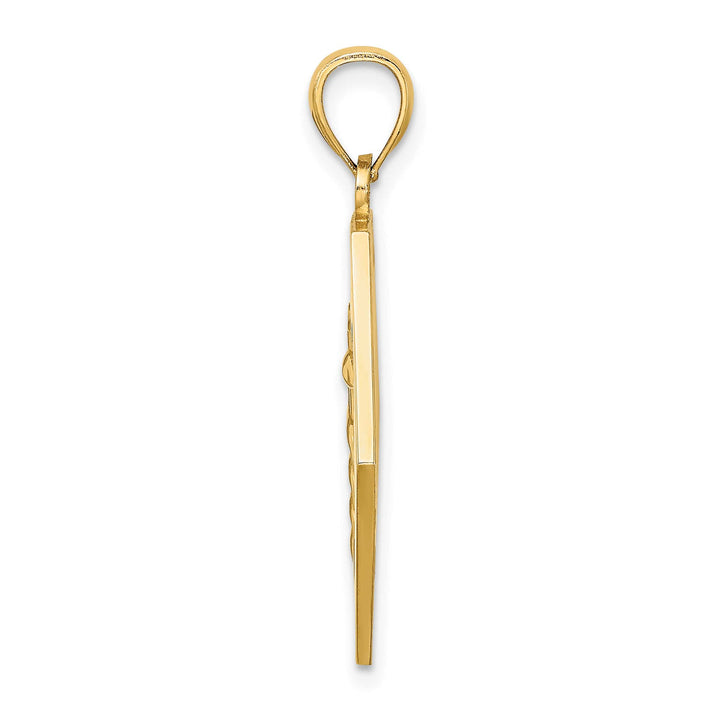 10K Yellow Gold Medical Symbol 22x24mm Hexagon Disc Pendant