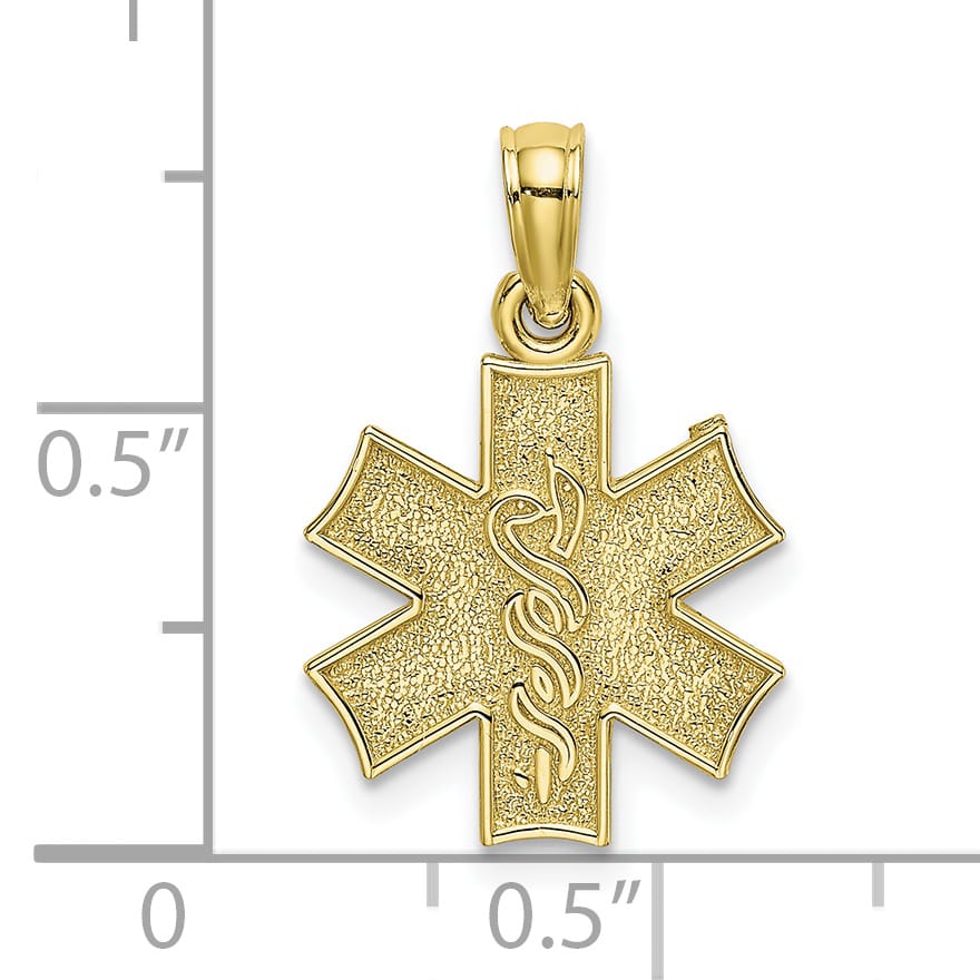 10K Yellow Gold Medical Symbol Pendant