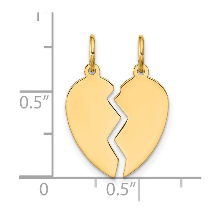 10K Yellow Gold Medium 2-Piece Extra Heart Charm Set
