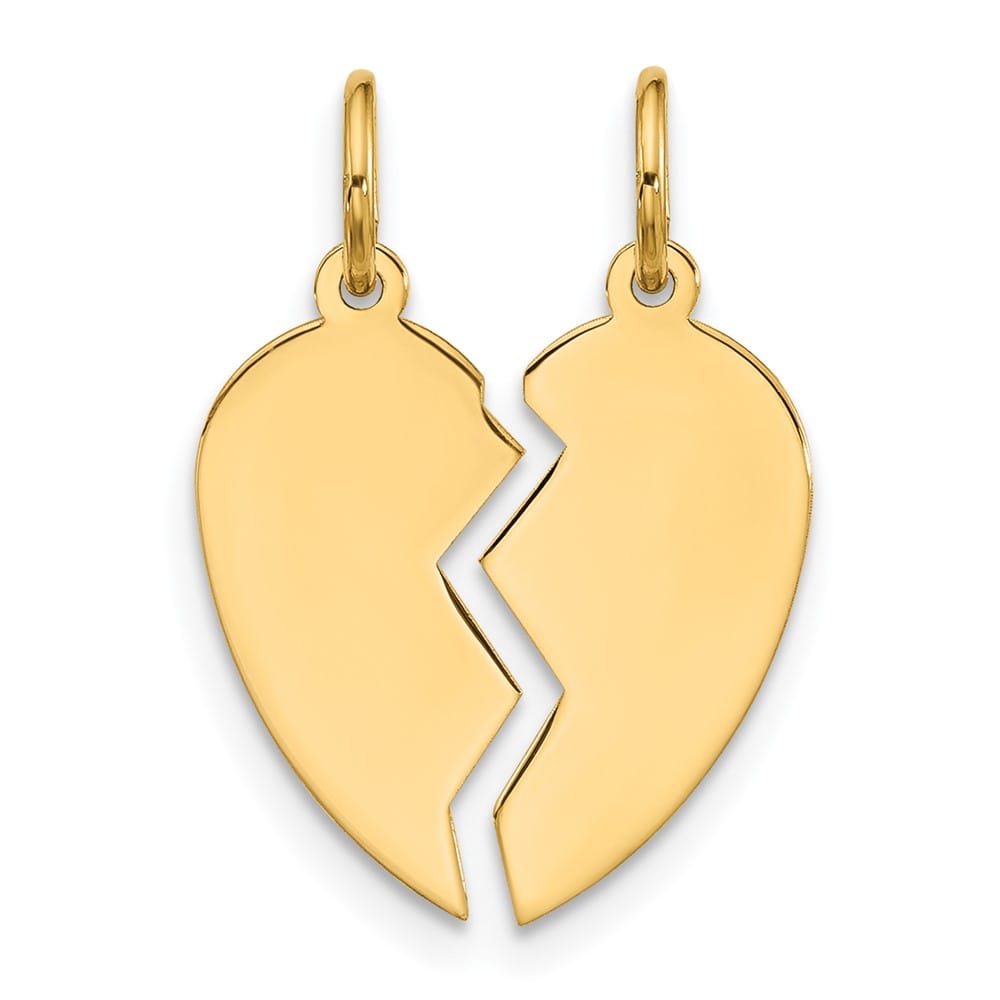 10K Yellow Gold Medium 2-Piece Extra Heart Charm Set