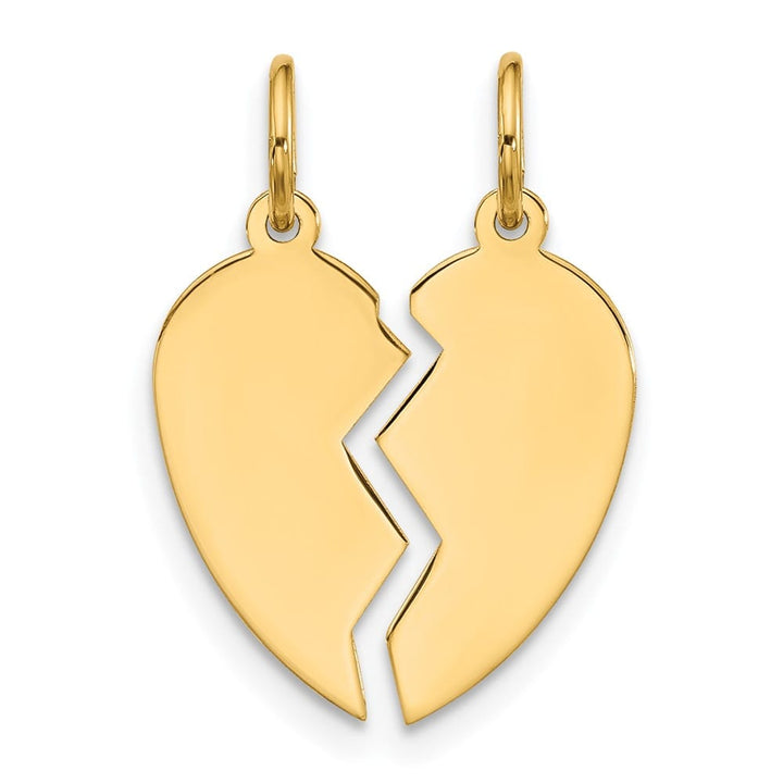 10K Yellow Gold Medium 2-Piece Extra Heart Charm Set