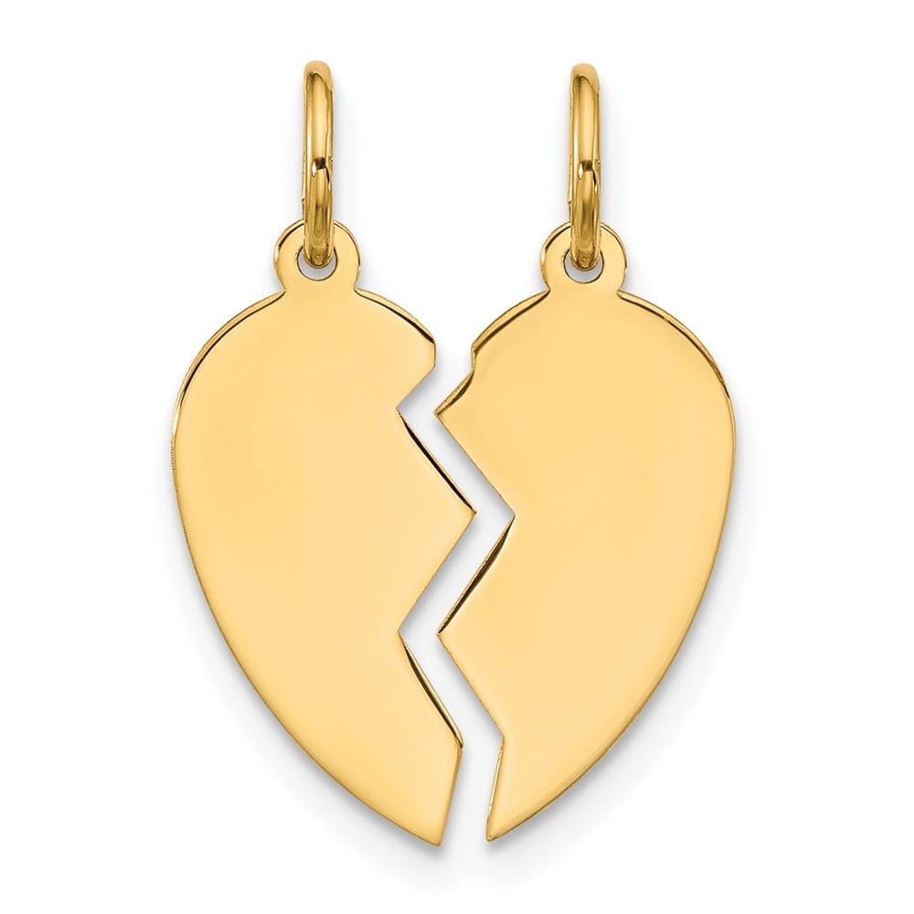10K Yellow Gold Medium 2-Piece Extra Heart Charm Set