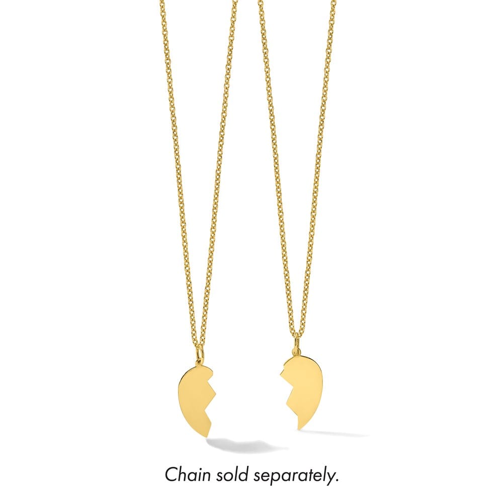 10K Yellow Gold Medium 2-Piece Heart Charm Set