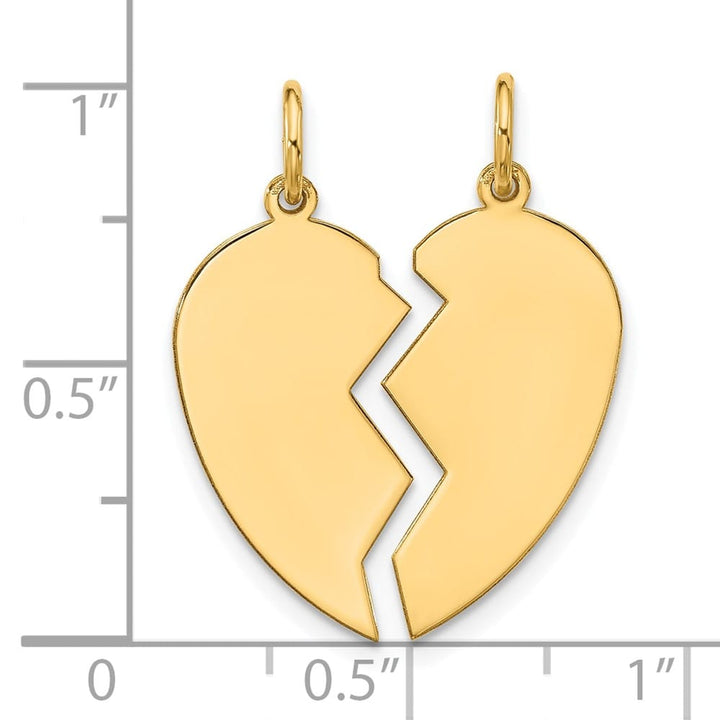 10K Yellow Gold Medium 2-Piece Heart Charm Set