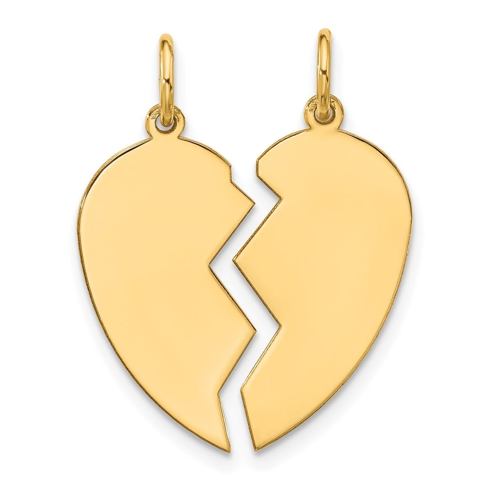 10K Yellow Gold Medium 2-Piece Heart Charm Set