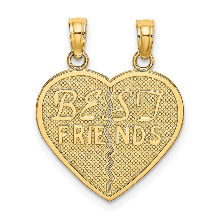 10K Yellow Gold Medium Best Friends 2-Piece Break-Apart Heart Pendant