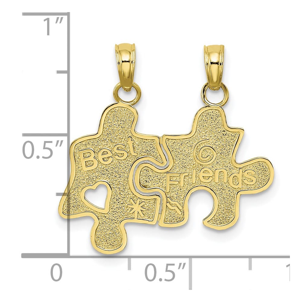 10K Yellow Gold Medium Best Friends 2-Piece Break-Apart Puzzle Charm