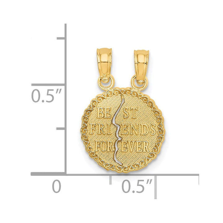 10K Yellow Gold Medium Best Friends Forever 2-Piece Pendant