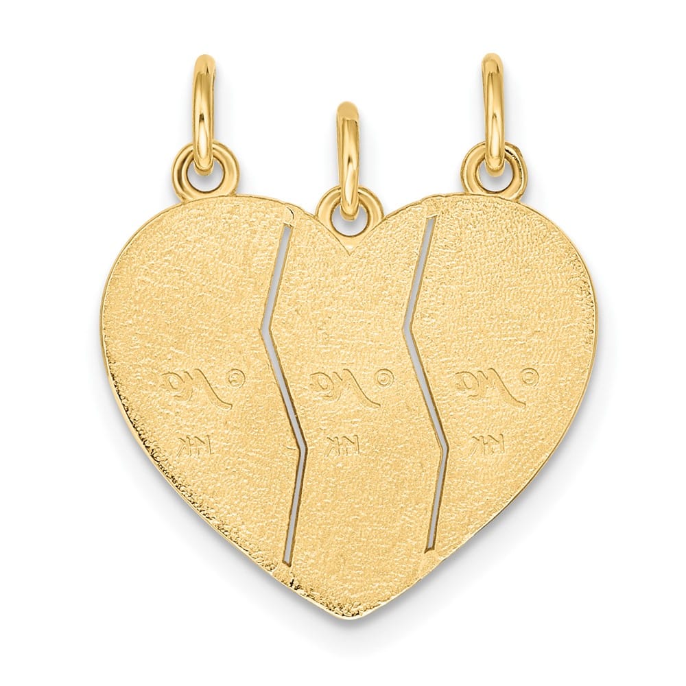 10K Yellow Gold Medium Big Sis / Sis / Lil Sis 3-piece Charm