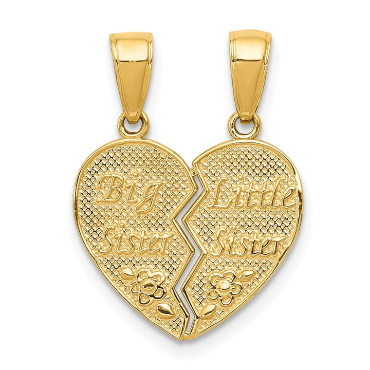 10K Yellow Gold Medium Big Sister / Little Sister 2-Piece Charm