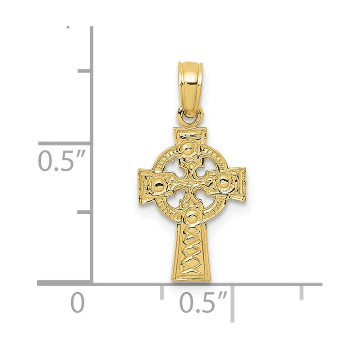 10K Yellow Gold Medium Celtic Cross with Eternity Circle Pendant