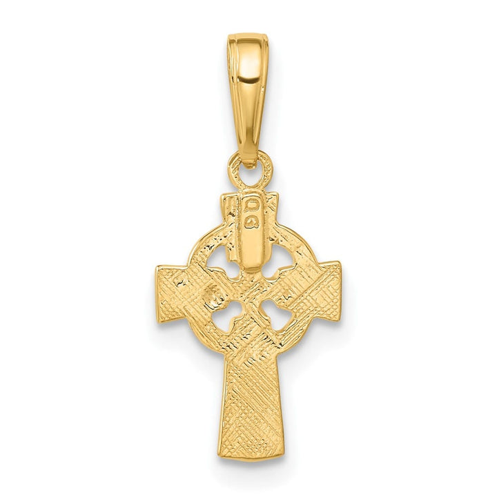 10K Yellow Gold Medium Celtic Cross with Eternity Circle Pendant