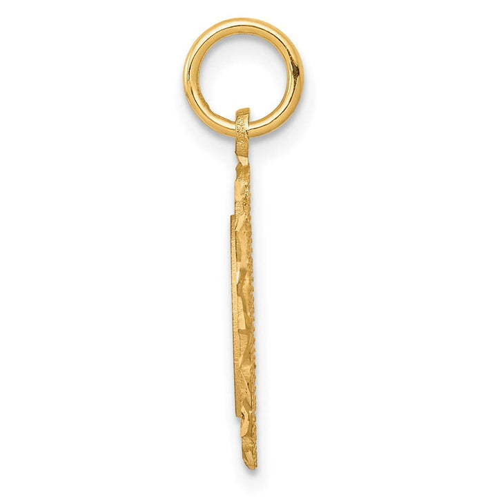 10K Yellow Gold Medium Circle with Scalloped Filigree Edges Charm