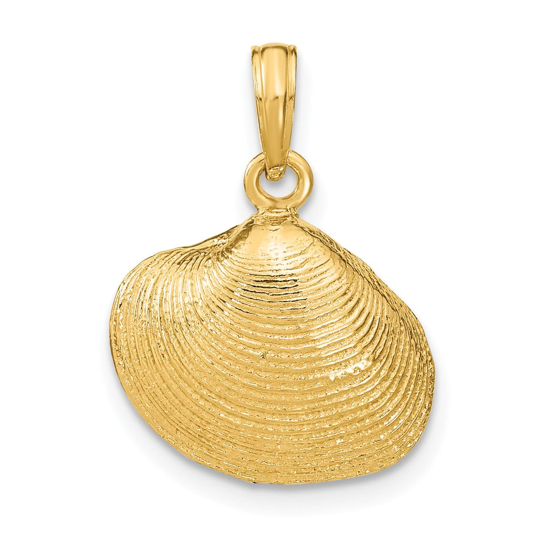 10K Yellow Gold Medium Clam Shell Pendant