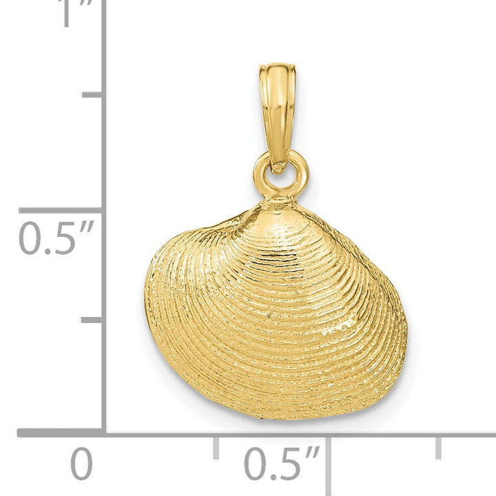 10K Yellow Gold Medium Clam Shell Pendant