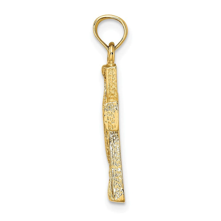 10K Yellow Gold Medium Cut-Out Latin Cross with Triangle Ends Charm