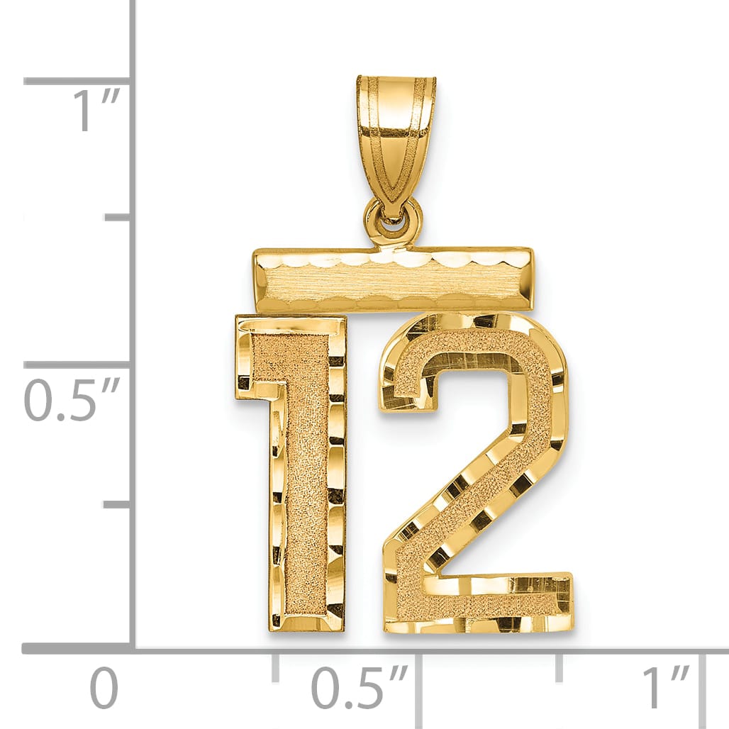 10K Yellow Gold Medium D.C. Number 12 Charm