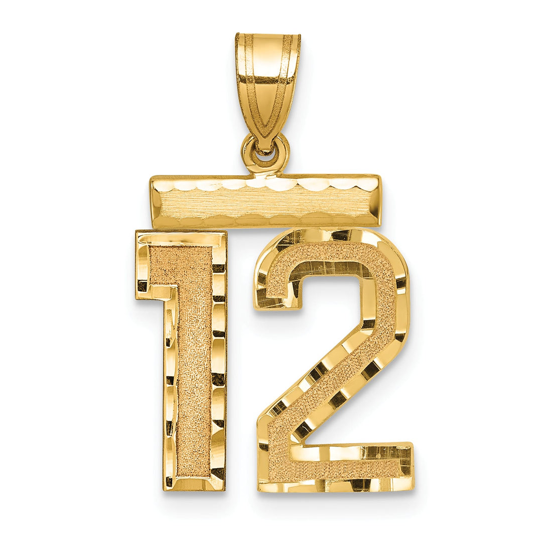 10K Yellow Gold Medium D.C. Number 12 Charm