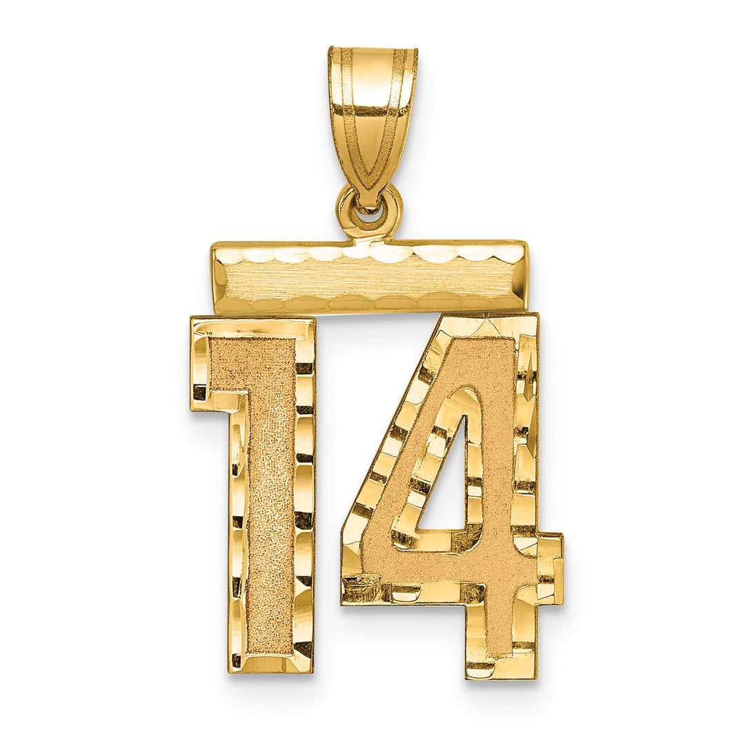 10K Yellow Gold Medium D.C. Number 14 Charm