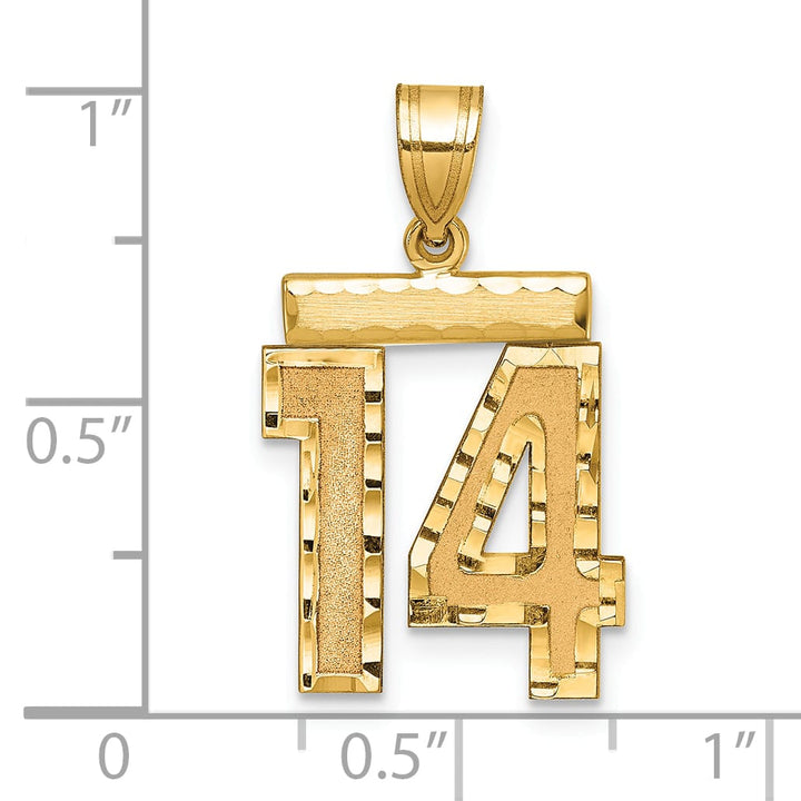 10K Yellow Gold Medium D.C. Number 14 Charm