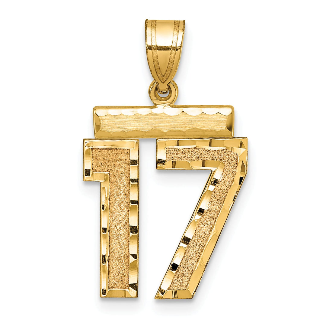 10K Yellow Gold Medium D.C. Number 17 Charm