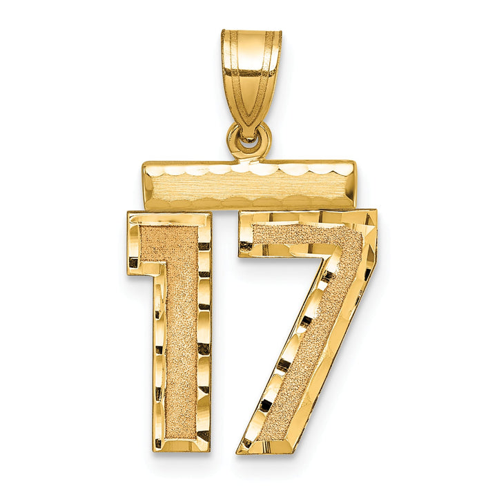 10K Yellow Gold Medium D.C. Number 17 Charm