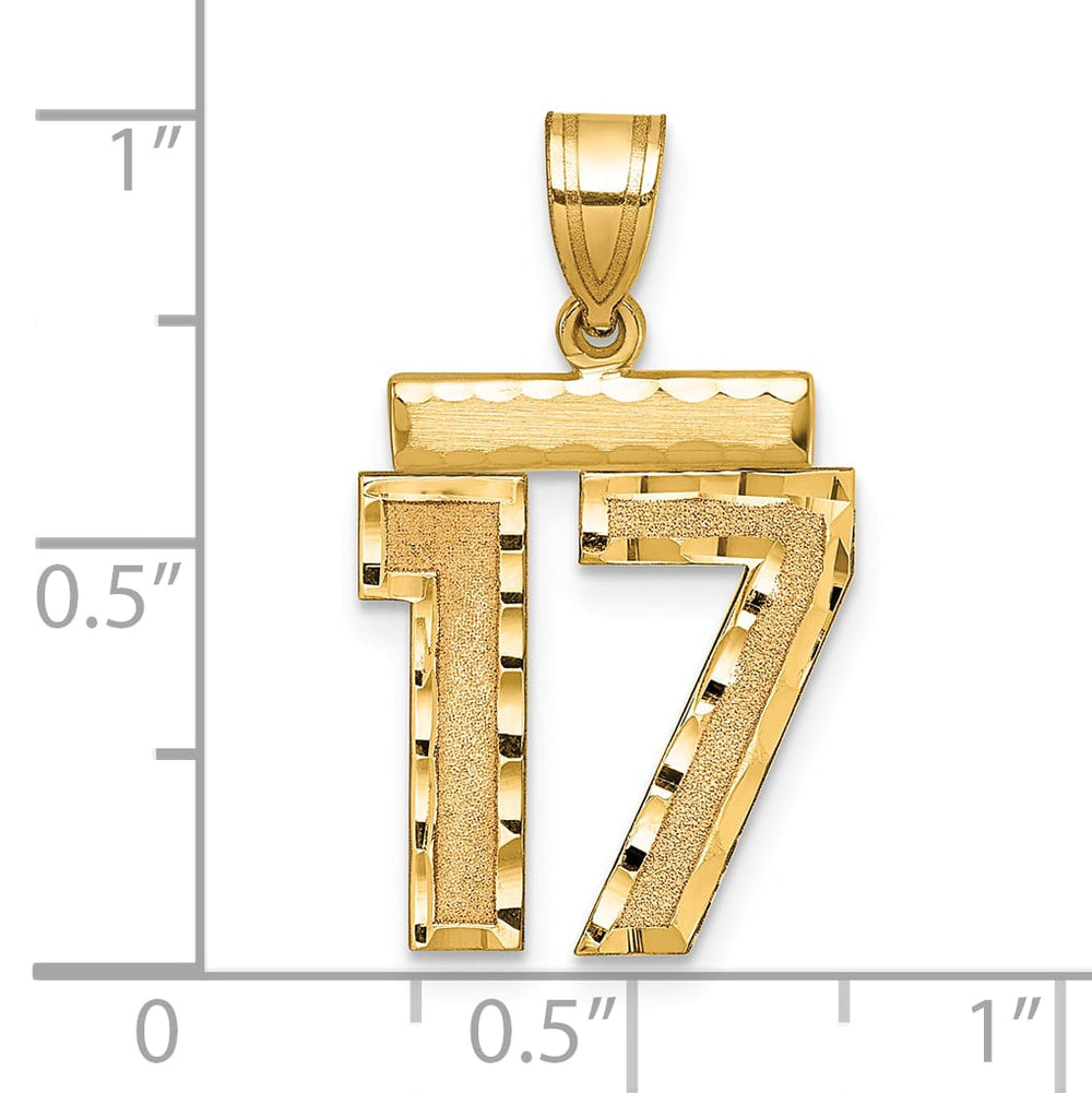 10K Yellow Gold Medium D.C. Number 17 Charm
