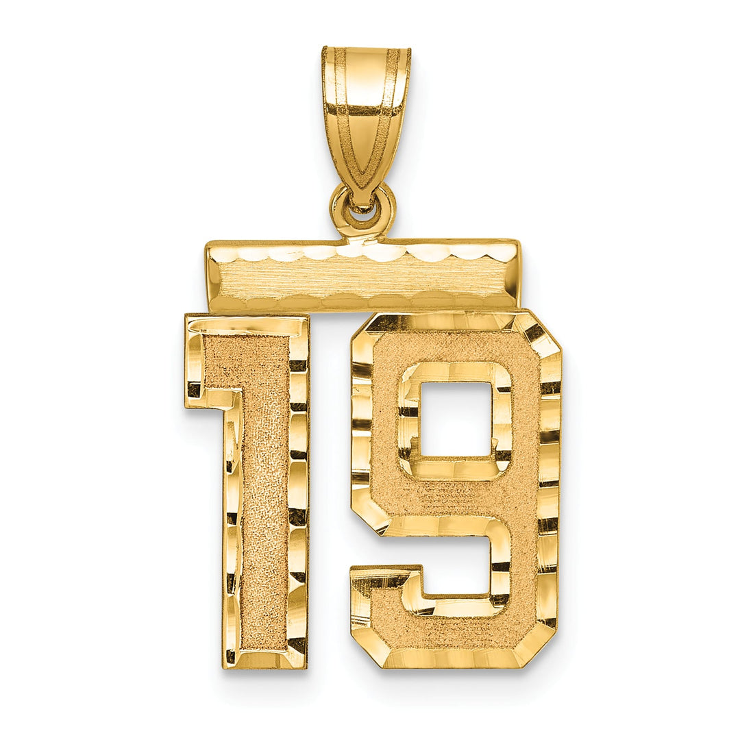 10K Yellow Gold Medium D.C. Number 19 Charm