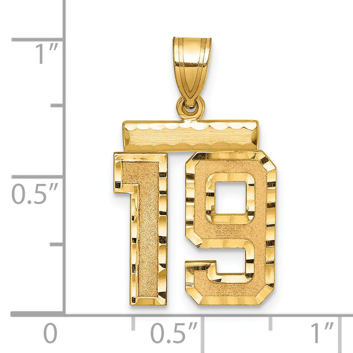 10K Yellow Gold Medium D.C. Number 19 Charm