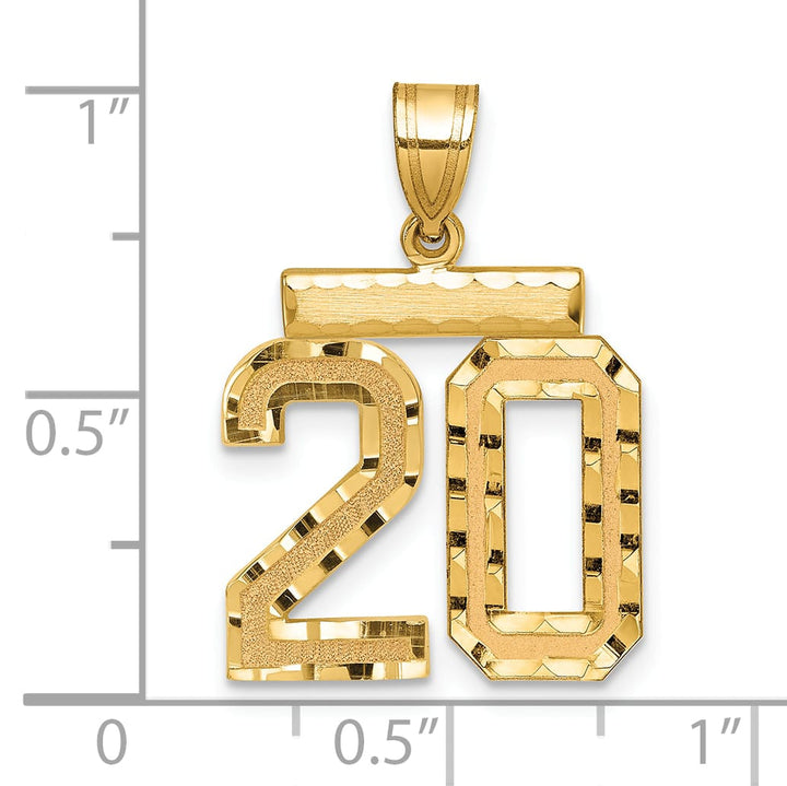 10K Yellow Gold Medium D.C. Number 20 Charm